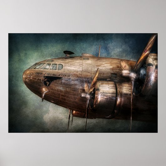 Poster Avion - Pilote - Nuage volant (Devant)