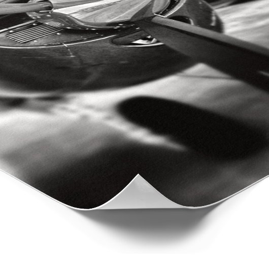 Poster Avion propulseur noir et blanc (Coin)