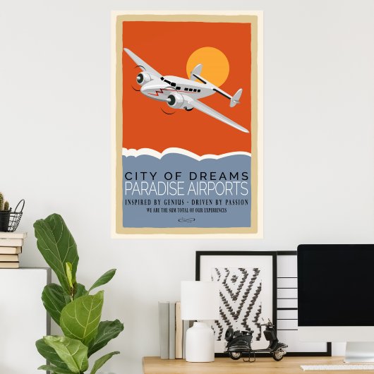 Poster Avion rétro (Bureau à domicile)