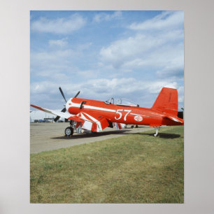 Poster Avion superbe de corsaire de F2G-1D au salon de