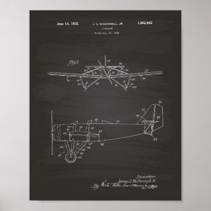 Poster Avion Type 2 1932 Brevet Art Chalkboard