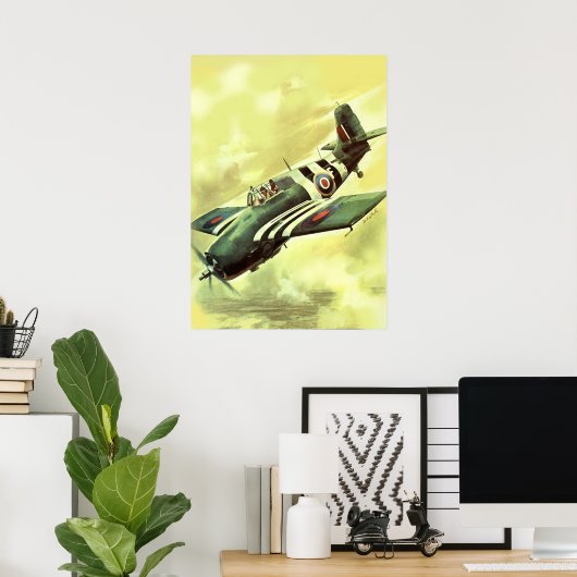 Poster Avion vintage (Bureau à domicile)