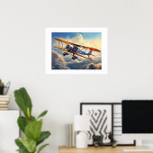 Poster Avion vintage (Bureau à domicile)