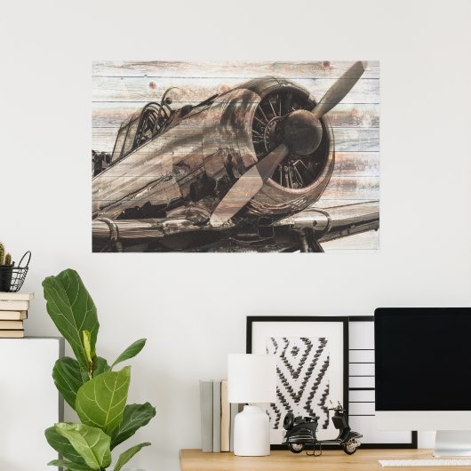 Poster Avion vintage (Bureau à domicile)