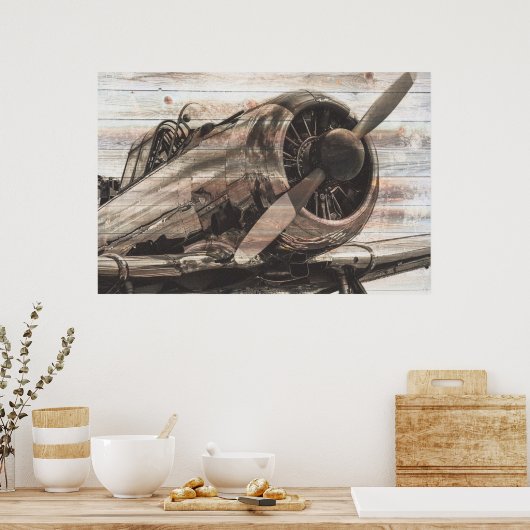 Poster Avion vintage (Cuisine)