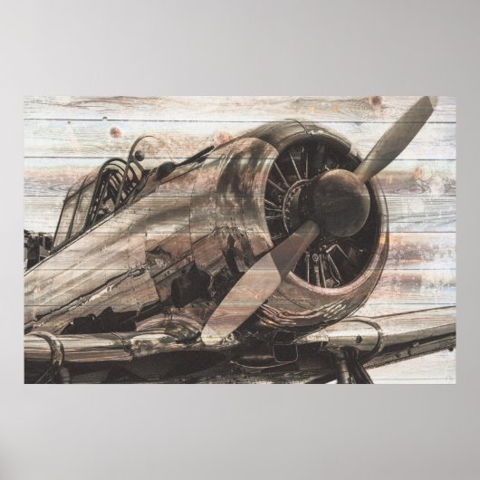 Poster Avion vintage (Devant)
