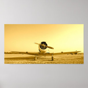 Poster Avion Vintage à Moteur Unique Avion Ancien