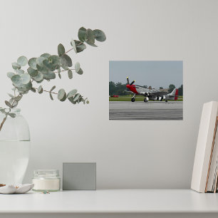 Poster Avion Vintage P-51 Mustang WW2 Amusant Anniversair