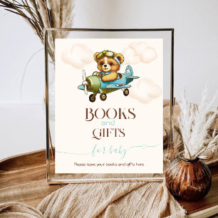 Poster Avion Whimsical Ours en peluche Livres et cadeaux