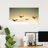Poster Avions anciens (Bureau à domicile)