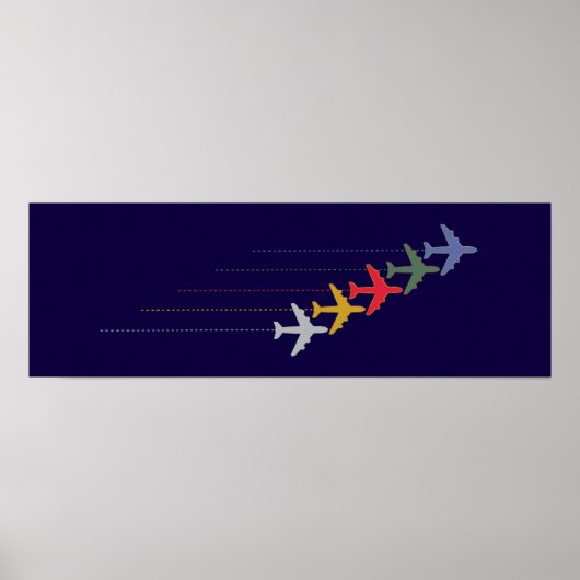 Poster avions colorés (Devant)