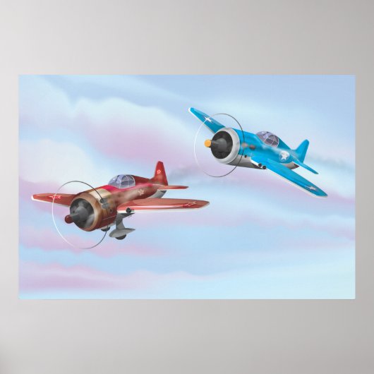 Poster Avions de chasse de la Seconde Guerre mondiale (Devant)