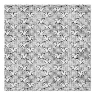 Poster Avions en papier motif vintage.