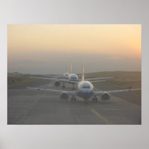 Poster Avions sur une piste