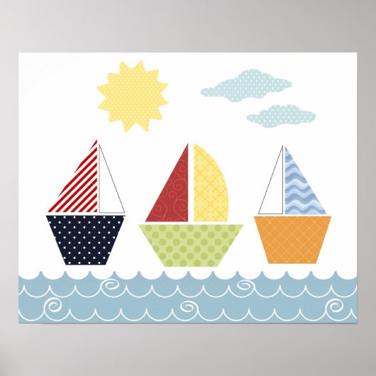 Poster Avis de voiliers pour enfants (Devant)