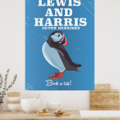 Poster Avis de voyage Lewis et Harris Scotland Puffin (Cuisine)