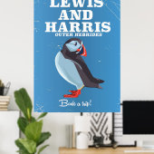 Poster Avis de voyage Lewis et Harris Scotland Puffin (Bureau à domicile)