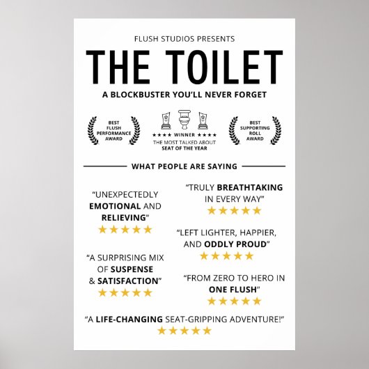 Poster Avis drôles sur les toilettes (Devant)