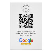 Poster Avis Google | Code QR de lien de révision d'entrep (Devant)