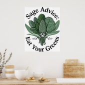 Poster Avis Sage - Mangez Vos Verts ! (Cuisine)