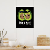 Poster Avoca bros Drôle Avocado Pun Dark BG (Cuisine)