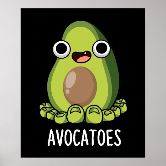 Poster Avoca-orteils Drôle Avocado Puns Dark BG (Devant)