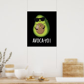 Poster Avoca-you Funny Cool Avocado Pun Dark BG (Cuisine)