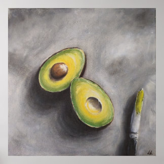 Poster Avocado Art Modern Still Life Petit déjeuner Gras