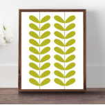 Poster Avocado Green Flower Buves Mid Century Moderne<br><div class="desc">Cette magnifique affiche moderne du milieu du siècle présente des bourgeons de feuilles d'avocat sur une paire de tiges. C'est un design de base dans une maison de milieu de gamme!</div>