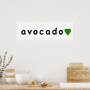 Poster Avocado, j'adore Avocado