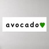 Poster Avocado, j'adore Avocado (Devant)