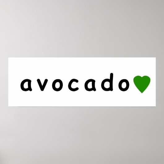 Poster Avocado, j'adore Avocado (Devant)