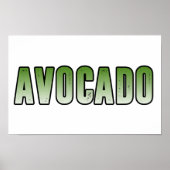 Poster Avocado, j'adore l'avocat (Devant)