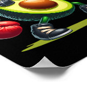 Poster Avocado montrant des compétences en boxe Cinco De (Coin)