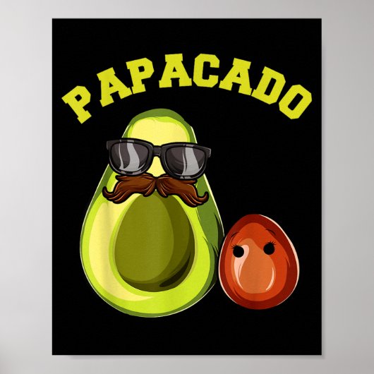 Poster Avocado Shirt For Men, Papacado Pregnancy Announce (Devant)