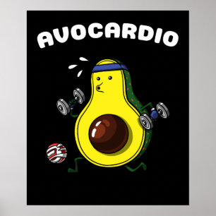 Poster Avocado Vegan Fitness Cardio Exercice