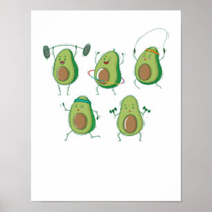 Poster Avocados beim Sport