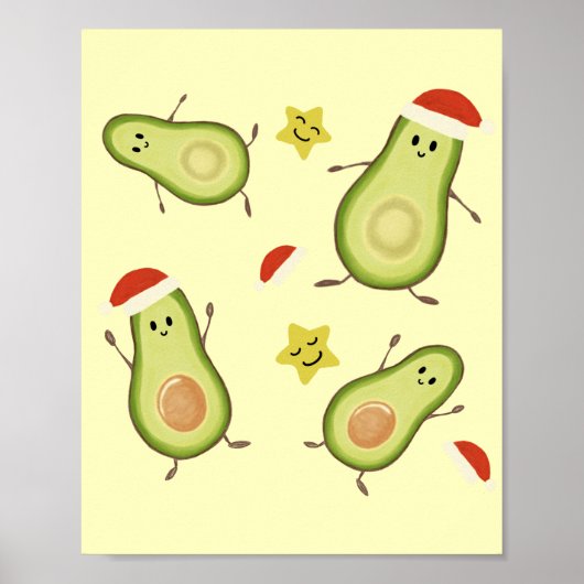Poster Avocados & Christmas (Devant)