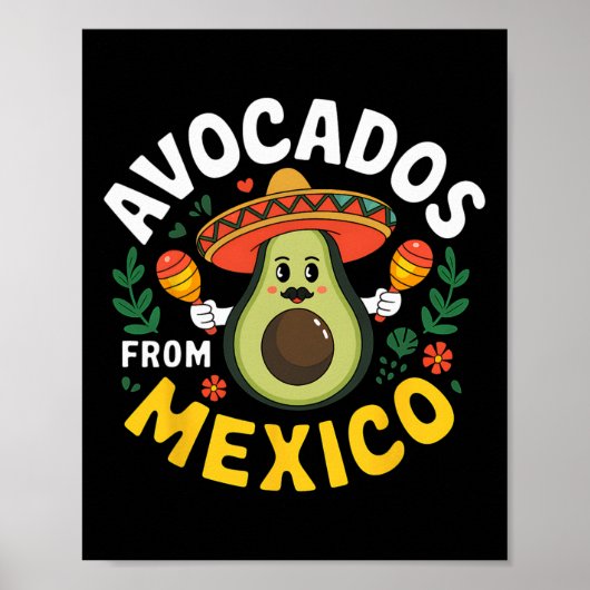 Poster Avocados Du Mexique Cinco De Mayo Fiesta Mexicaine (Devant)