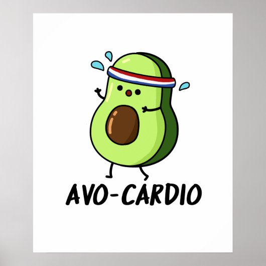 Poster Avocardio Drôle Exercice Pun Avocat (Devant)
