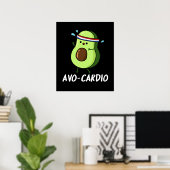 Poster Avocardio Funny Excercise Avocado Pun Dark BG (Bureau à domicile)