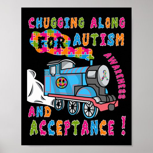 Poster Avocat Acceptation Train Puzzle Cool Autisme Aware (Devant)