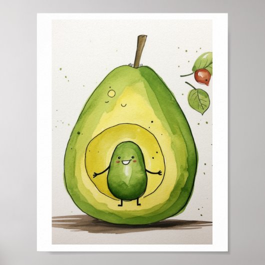 Poster Avocat, design bébé avocat mignon (Devant)