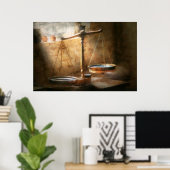 Poster Avocat - Échelle - Droit équilibré (Bureau à domicile)