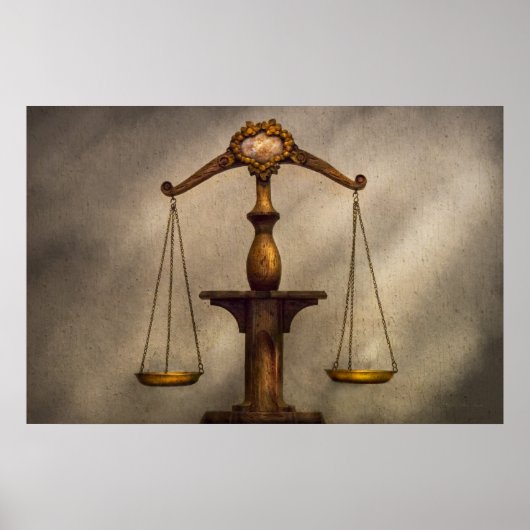 Poster Avocat - Échelle - Juste et équitable (Devant)