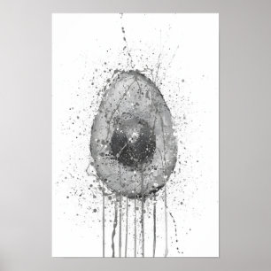Poster Avocat Légume Gris
