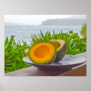 Poster Avocat Reed coupé en deux à Kauai, Hawaï