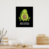 Poster Avocatoad Drôle Avocado Toad Pun Dark BG (Cuisine)