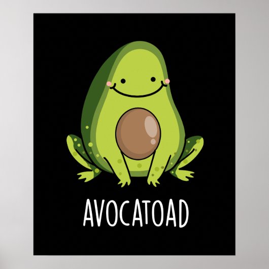 Poster Avocatoad Drôle Avocado Toad Pun Dark BG (Devant)