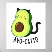 Poster Avocatto Cute Avocado chat pun (Devant)